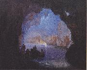 Heinrich Jakob Fried The Blue Grotto of Capri oil painting reproduction